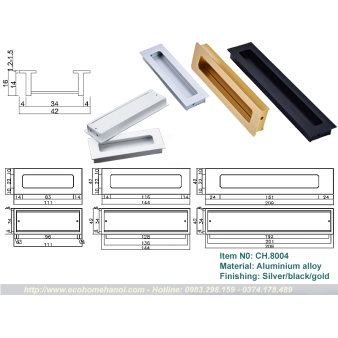 TAY NẮM ÂM HỢP KIM NHÔM CH.8004